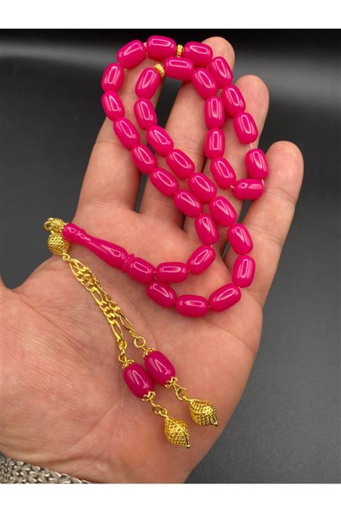 Doğubey Kehribar Aykırı Renk Pembe Tesbih