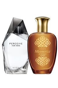 AVON Perceive Erkek Parfüm Ve Mesmerize Mystique Amber Edt 50ml Kadın Parfüm Paketi 8681298012849