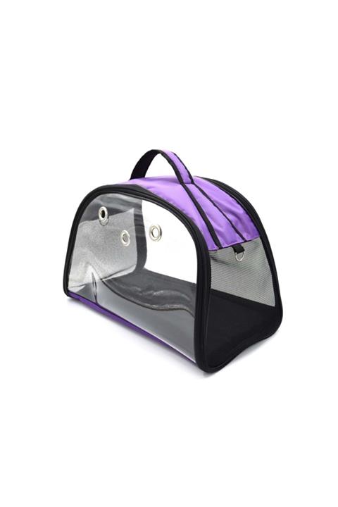 Maxisol Flybag Spor Şeffaf Sarı Kedi Ve Köpek Taşıma Çantası Mor