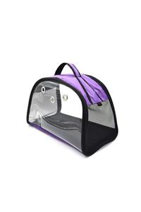 Maxisol Flybag Spor Şeffaf Sarı Kedi Ve Köpek Taşıma Çantası Mor