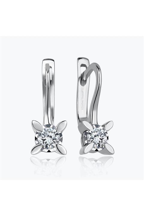 Altınbaş Kadın Beyaz Pırlanta Tektaş Küpe