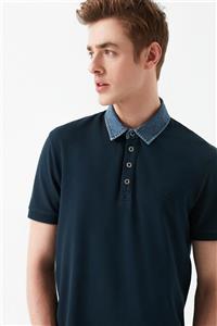Mavi Denim Yaka Detaylı Lacivert Polo Tişört
