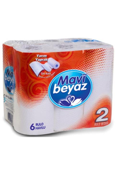 Mavi beyaz Havlu 6 Lı