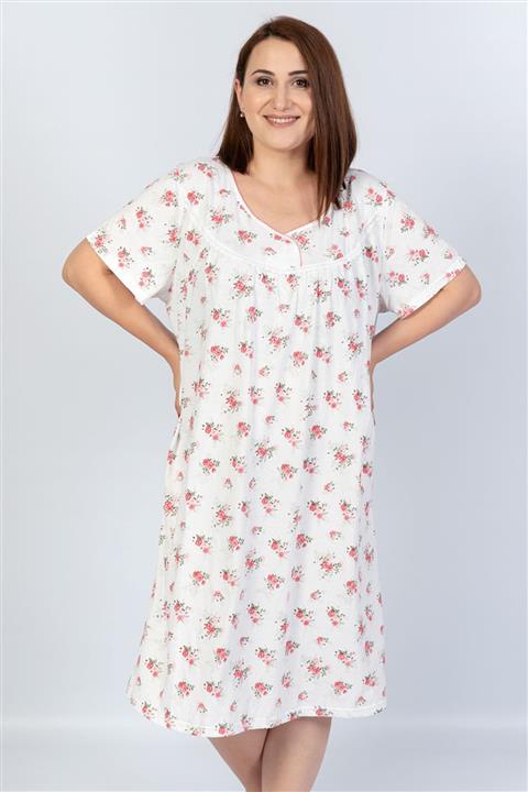 VİENETTA Pamuklu Babaanne Kısa Kol Xlı Kısa Gecelik