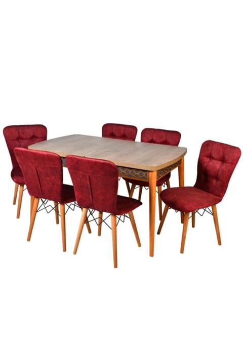 Cassano concept Papel Serisi Acılabılır Kelebk Masa Takımı 6 Sandalye