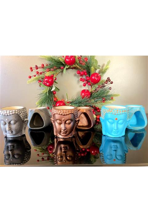 Talya Art Design , 6'lı Set, 3 Budha Ve 3 Tad Buhurdanlık Veya Buhardanlık