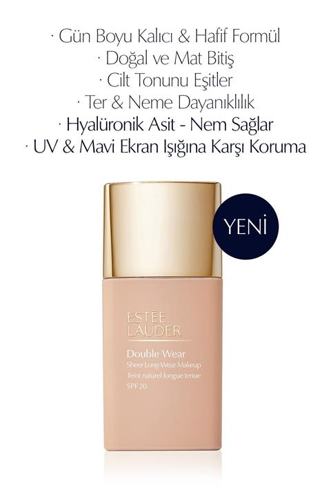 Estee Lauder Double Wear Sheer Işıltı Ve Nem Etkili Hafif Dokulu Fondöten Spf20 -30ml 2c2 Pale Almond887167533165