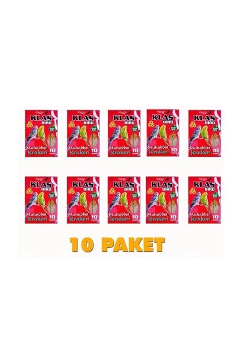 Klas Bird Muhabbet Kuşu Ballı Kraker 10'lu -10 Paket -