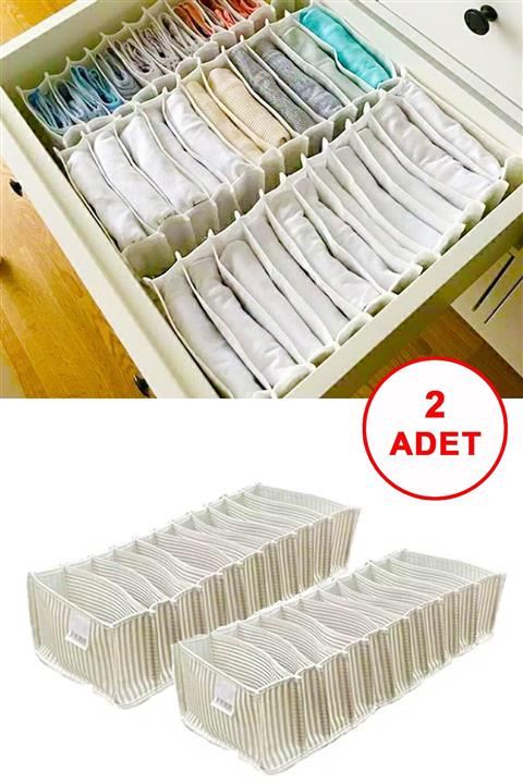 Helen's Home 2 Adet 11 Gözlü Çekmece İçi Akordiyon Düzenleyici Organizer