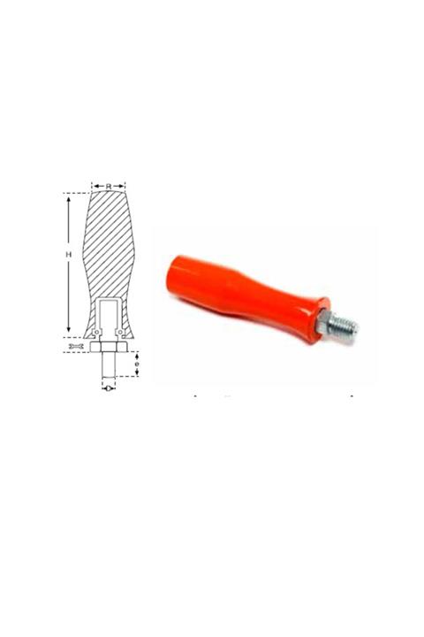 YİSA Çap-26 Metrik-8 Civata Boyu-20 Metal Bombeli Döner Kol Statik Boyalı Turuncu-25 Ad.