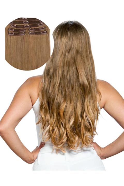 Belleperuk Sarı Kahve Çıt Çıt Doğal Saç / Düz / 50 Cm / 120 gr