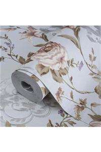 Adawall Çiçek Açan Güller Ile Çiçek Damask Ile Duvar Kağıdı 7803-3 : Açık, Mor