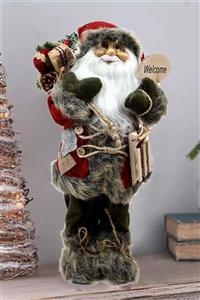 Binbirreyon Kırmızı Yılbaşı Süsü Noel Baba Biblo Figür Büyük Boy 45 cm Welcome Me083-1