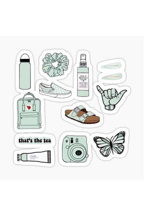 ZobarMarkt Gezi Ve Tatil Temalı Defter Ajanda Planner Bullet Journal Laptop Sticker, 21x29,7 Cm