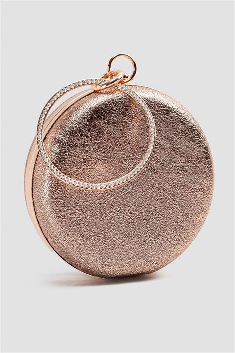 Jilberto Traci Pudra Kristal Yuvarlak Abiye Çanta