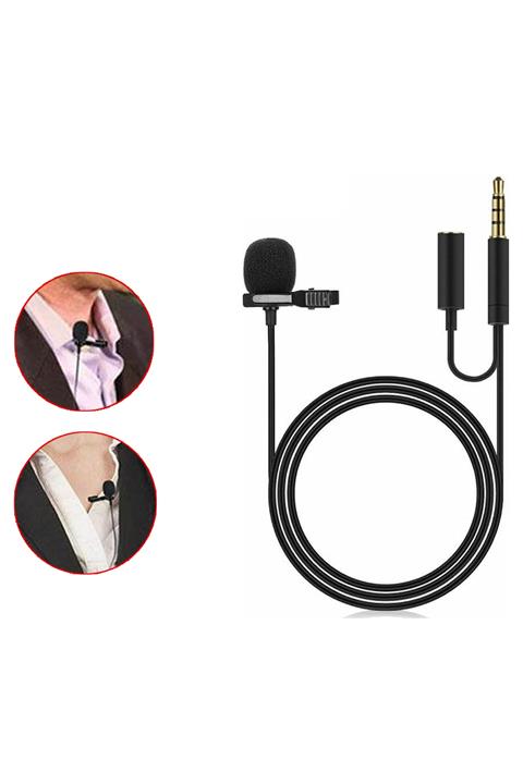 Microcase Kulaklık Girişli 3.5 Mm Jack Profesyonel Youtuber Yaka Mikrofonu 1.5 Metre - Al2634