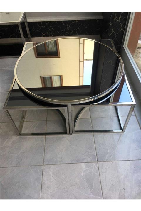 SAHİNMETAL 5 Li Metal Paslanmmaz Çelik Orta Sehpa