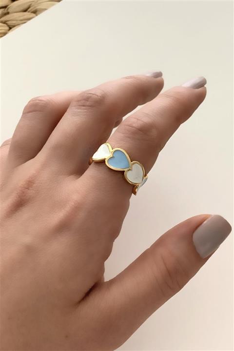 Çlk Accessories Ayarlanabilir Renkli Mineli Kalp Yüzük Tryüzük1138 Y33003