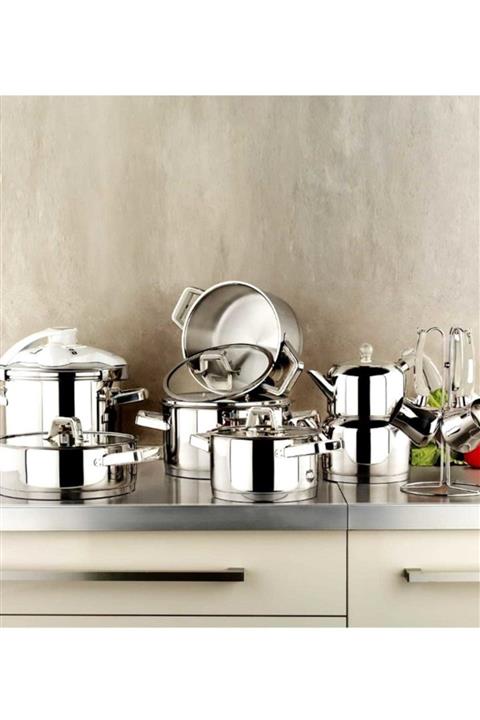 Kütahya Porselen Silindir 18 Parça Çelik Çeyiz Seti