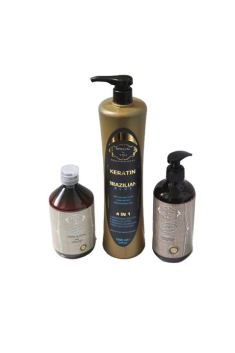 SPECİAL 4 YOU Brazilian Keratin Blue Mavi Renk Keratin Düzleştirme (brazilian Fönü)botox Ve Bakım,1000ml Set 3lü
