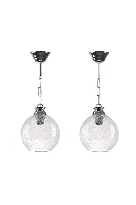 Ömür Avize Şeffaf 2 Adet Modern Tekli Avize