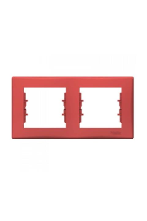 SCHNEIDER Schneider Sedna Kırmızı Ikili Yatay Anahtar Ve Priz Çerçevesi