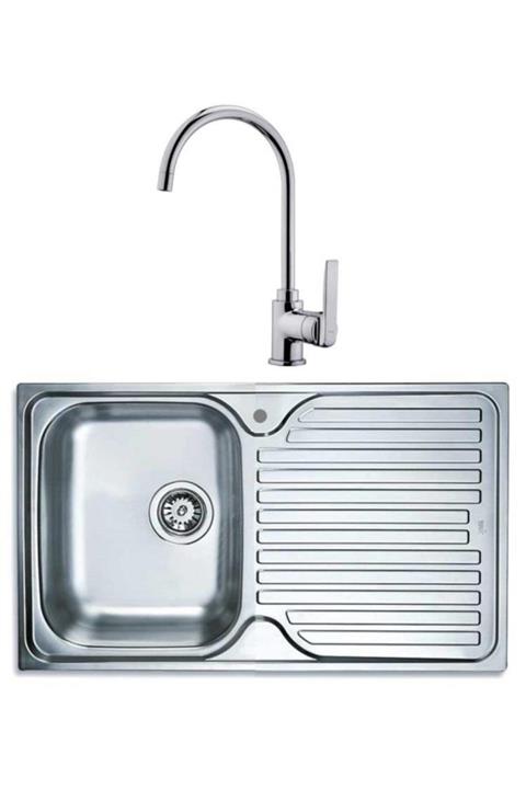 Teka Princess 50 Mikro Keten Sağ Evye+ Inca Krom Evye Batarya Set