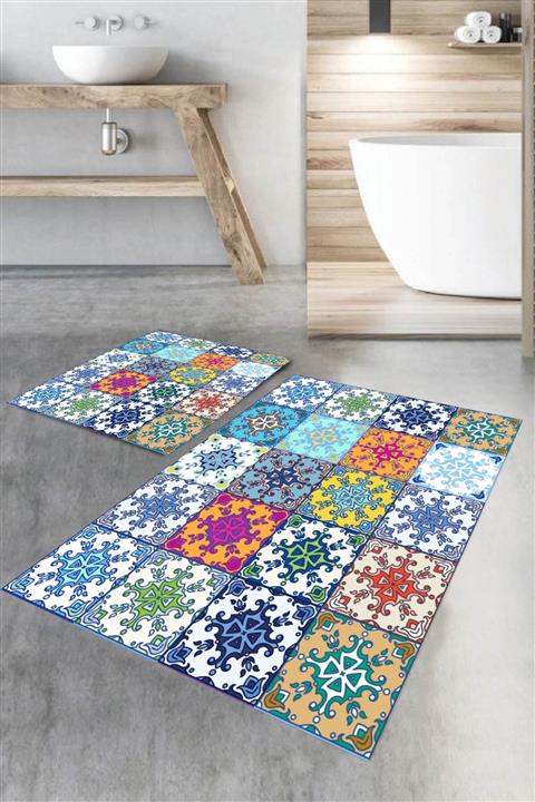 HaLıFoRuM Ikili Klozet Takımı Banyo Halısı Paspas-dot-tk-hs-479