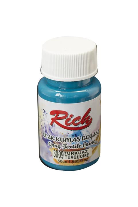 Rich Turkuaz Opak Akrilik Kumaş Boyası 50  cc