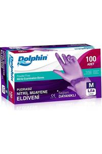 Dolphin Lila Nitril Eldiven Pudrasız M 100'lü 1 Paket