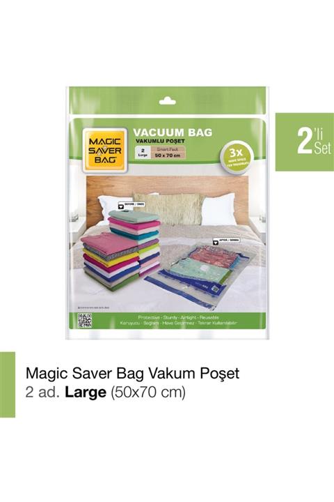 Magic Saver Bag 2’li Large Vakumlu Poşet