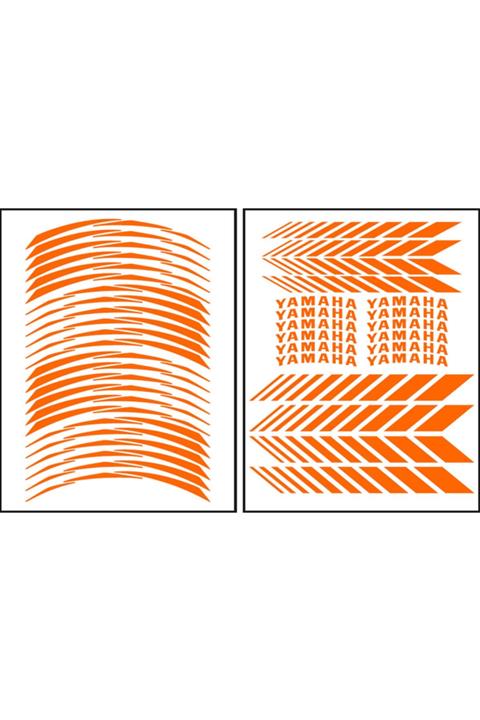 MotoExpressStore Yamaha Yazılı Florasan Turuncu Racing Jant Içi Jant Şeridi