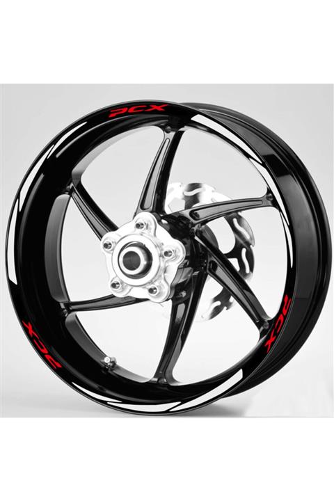 Çınar Extreme Kırmızı Pcx Yazılı 3 Parçalı Reflektif Beyaz [gri] Jant Şeridi Sticker
