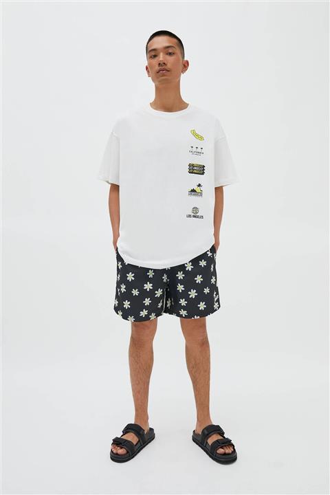 Pull & Bear Desenli Deniz Şortu