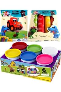 Mahi Max Nova Color 6 Renk 750 Gr Maxi Oyun Hamuru + Kidea Playdough 340 Gr 4 Renk Yumuşak Oyun Hamuru