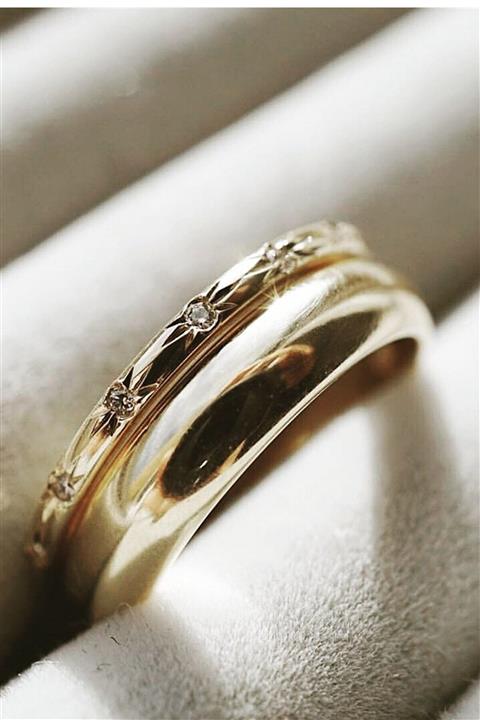 Cem Aykan Kuyumculuk Roma Taslı + Bombe Alyans Set - Ak0561