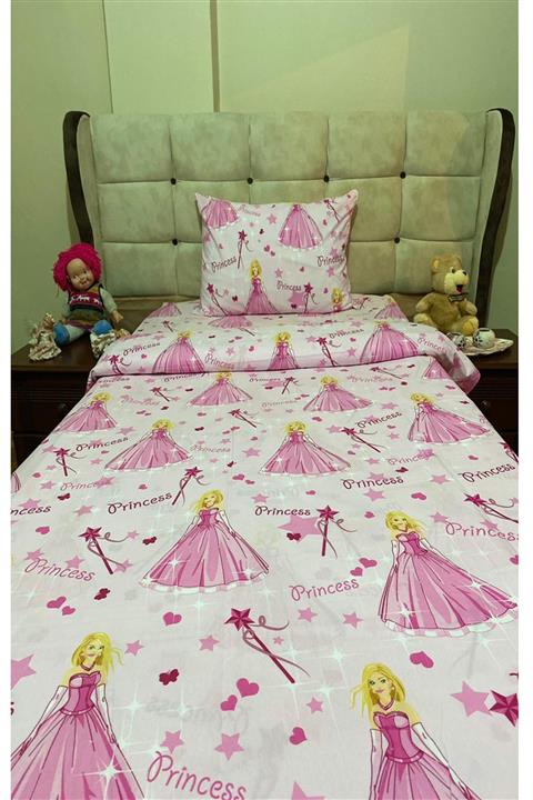 Çeyizci Nevresim Takımı Tek Kişilik Kalpli Prenses Model