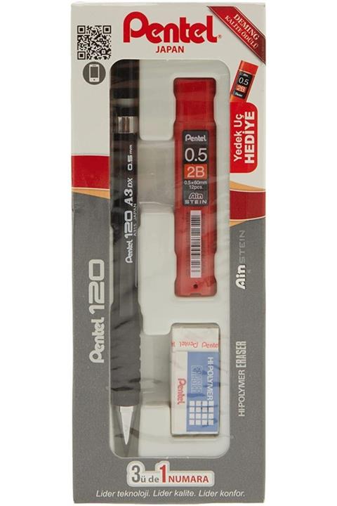 Pentel 120 A3 Dx Versatil Kalem 0.5 Mm 3'lü Set
