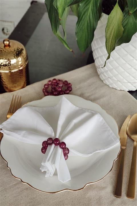 ESanat Evi 6 Adet 3d Simli Mor Peçete Yüzüğü