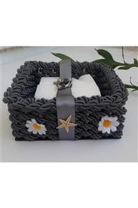 NaturelHomeArt Kordon Ip Peçetelik,gezegen Model Antrasit Peçetelik,dekoratif Peçetelik,büyük Peçetelik,nha