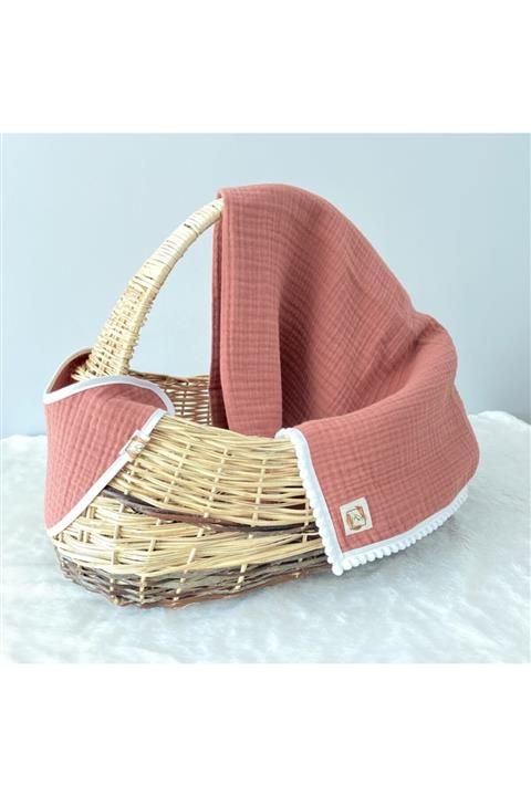 SECbabycollection Nar Çiçeği Multi Müslin Battaniye Önlük Takımı