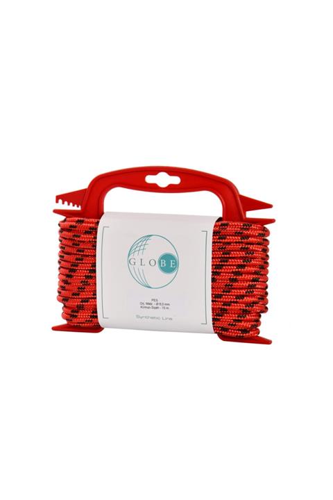 Globe 6,0 Mm Polyester Çok Amaçlı Ip Halat - Kırmızı-siyah - 15 M.