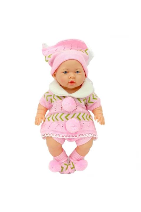 Burnis Toy Linatys Yeni Doğmuş Pembe Yeşil Elbiseli Azra Bebek P1200