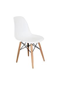 Woodesk Luna Ağaç Ayaklı Modern Eames Beyaz Sandalye