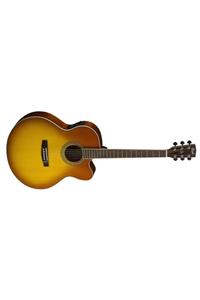 CORT Cj5x-hbs Elektro Klasik Gitar, Jumbo Cutaway, Honey Burst