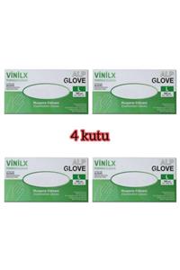 Alp Glove Krem Eldiven Pudrasız Vinilix Eldiven 100 Adet X 4 Kutu Şeffaf L Beden