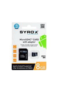 Syrox 8 Gb Micro Sd Card Hafıza Kartı Adaptörlü Mc8 Suntechmc8