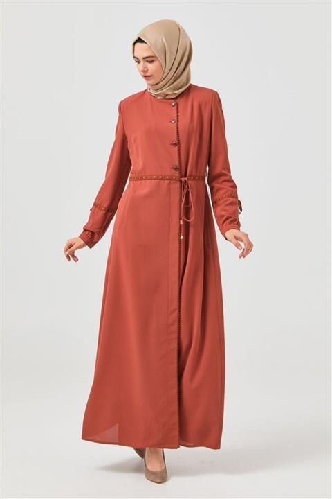 Vivencia Boydan Düğmeli Kiremit Pardesü