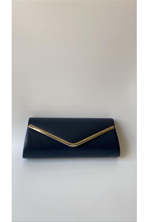 ot collection Lacivert Deri Abiye Çanta