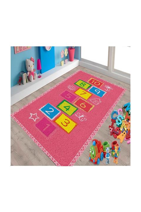 Herms Veronya Renkli Seksek Desen,dokuma Halı,kalın Çocuk Odası Halısı